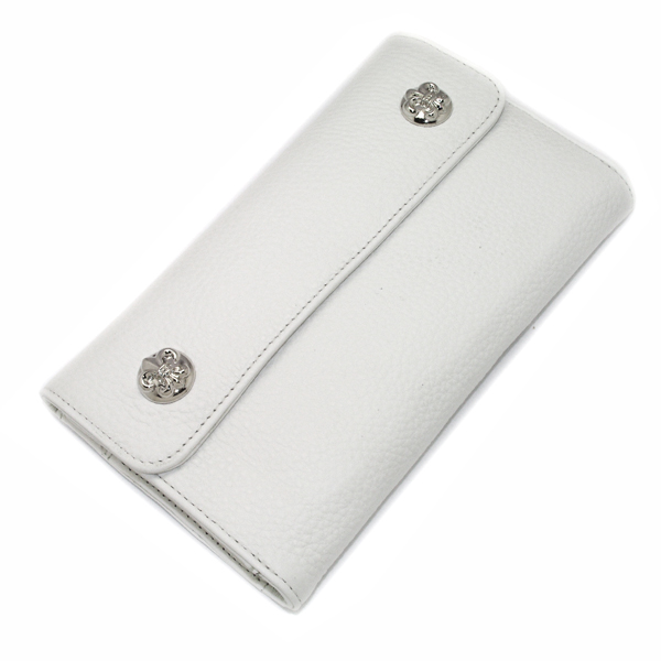 Chrome Hearts クロムハーツ ウェーブ フレアボタン ホワイトウォレット Wave Wallet White Leather W Bs Fleur Buttons Kings Road キングスロード